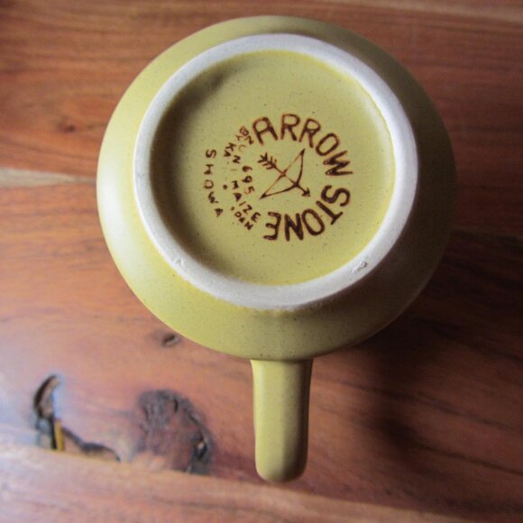 arrow stone sugar bowl w lid 13 oz & creamer 12 oz vintage 695 zuni maize (W4819 - Picture 6 of 12